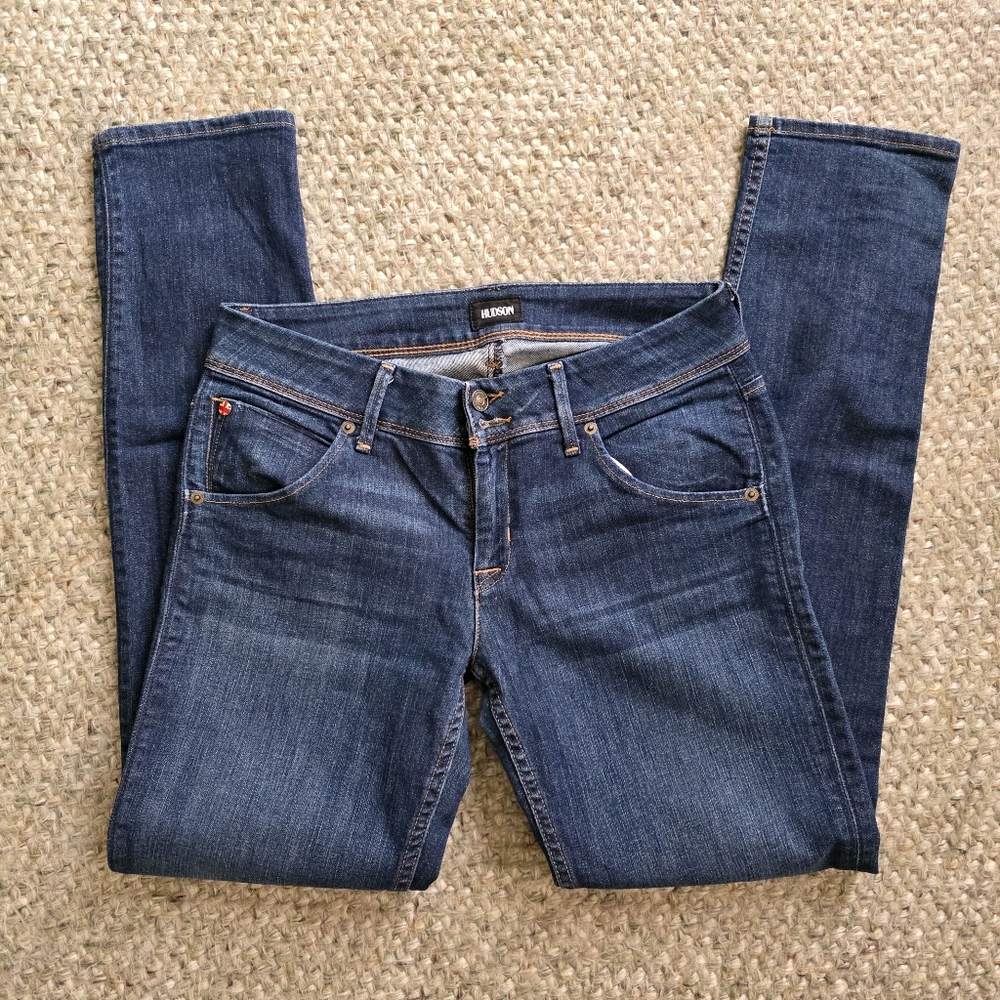 HUDSON Collin Flap Dark Blue Skinny Jeans Sz 29